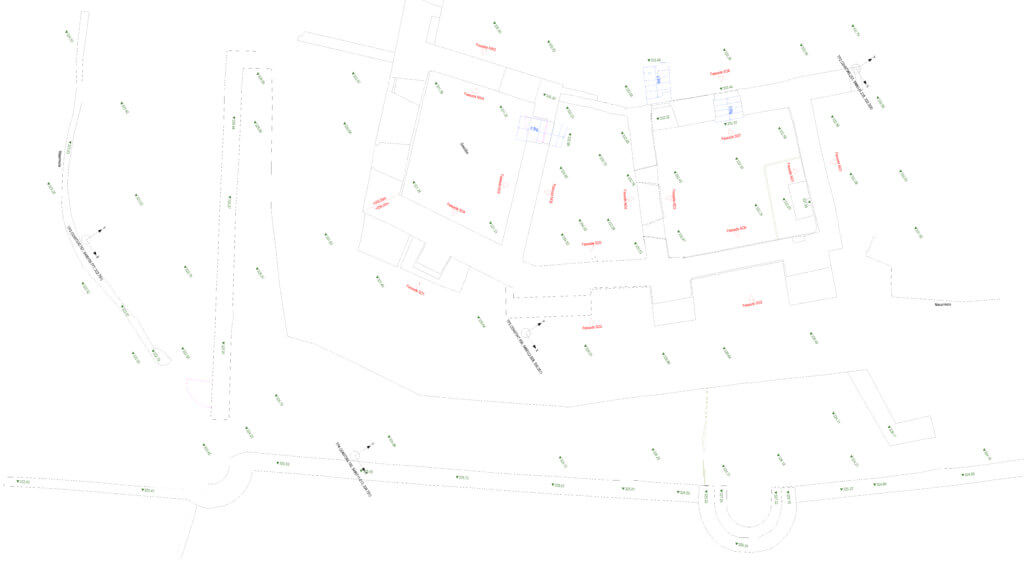 CAD-Modellierung-Ausschnitt-Grundriss-CAD-Plan-3D-Drohnenvermessung-einer-Burgruine-Burg-Vermessung