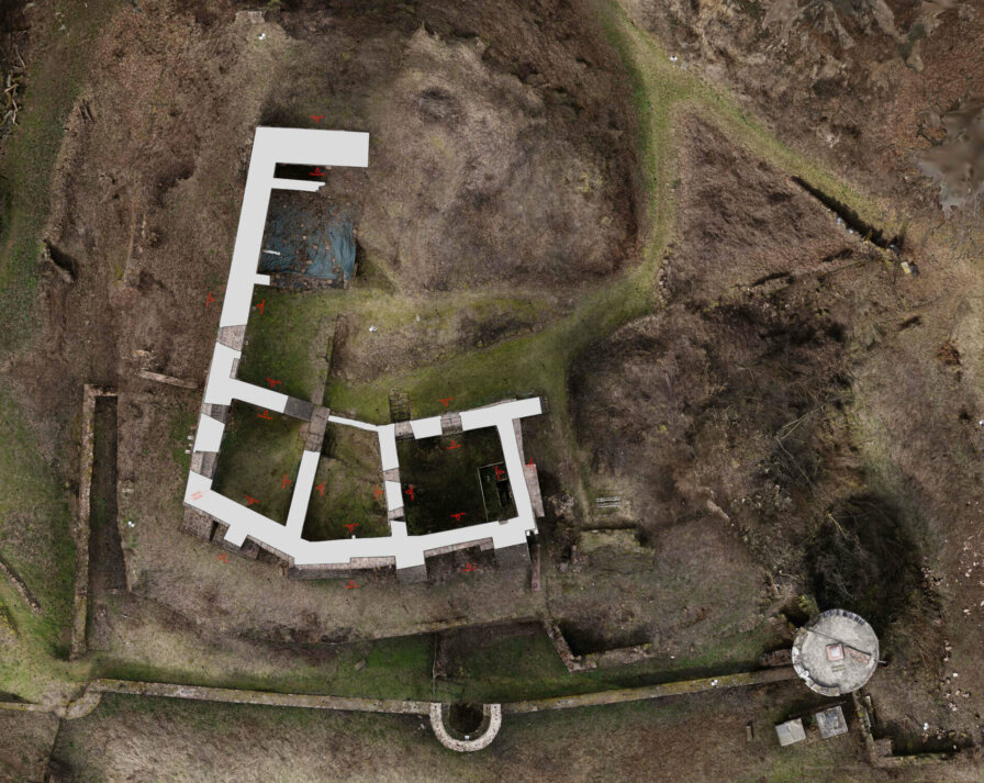 Orthophoto-2D-plan-floor plan-castle-results-orthophoto-floor plan-3D-monument-survey-by-drone-laser-scanning-monument protection-Burg-Freienstein